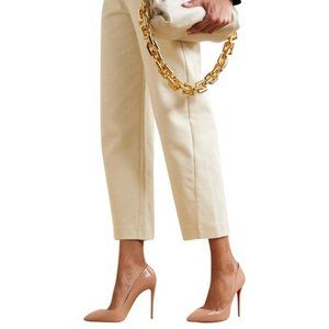 CHRISTIAN LOUBOUTIN Beige Pigalle Follies 100mm Patent Leather Pumps EU:38.5